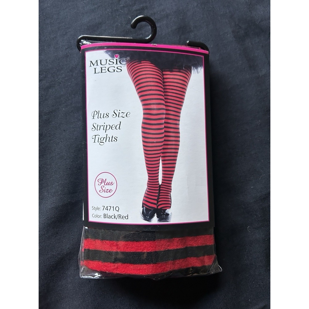 Brand New Plus Size Opaque Striped Tights Music Legs 7471Q Whimsigoth Cosplay